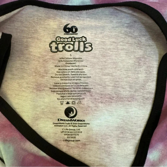 Good Luck Trolls Purple Tye Dye Tank Top - Picture 5 of 6